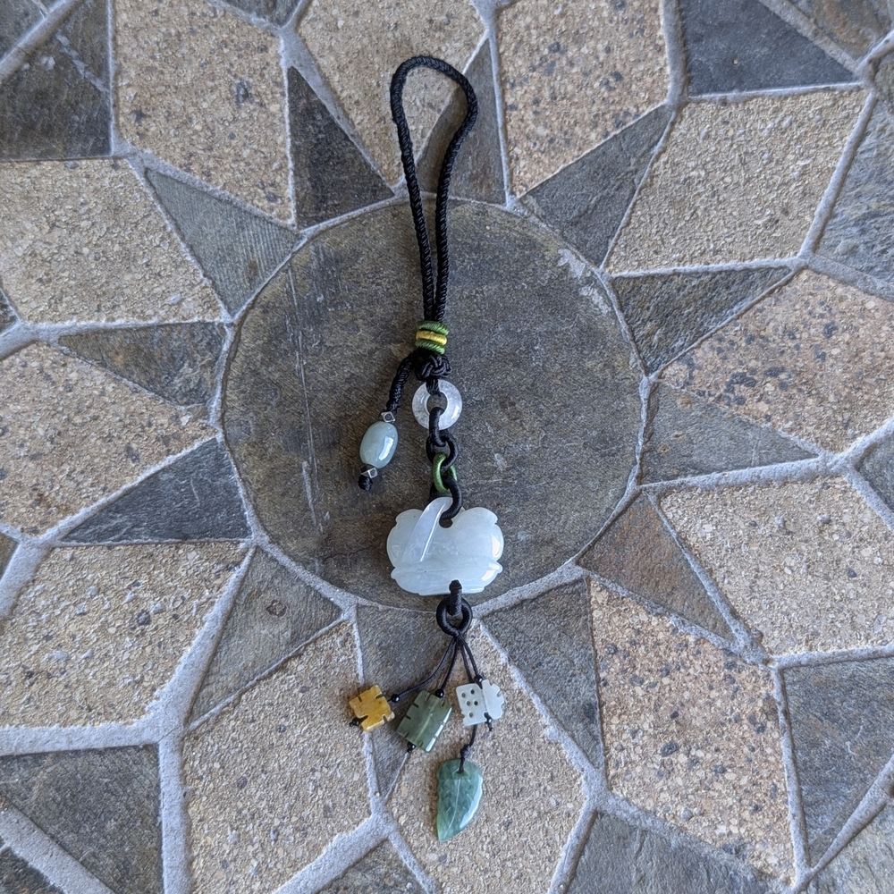 Jade Birds Purse Charm